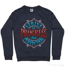 Bluza ADLER barbat Strive For Progress Not Perfection Denim inchis
