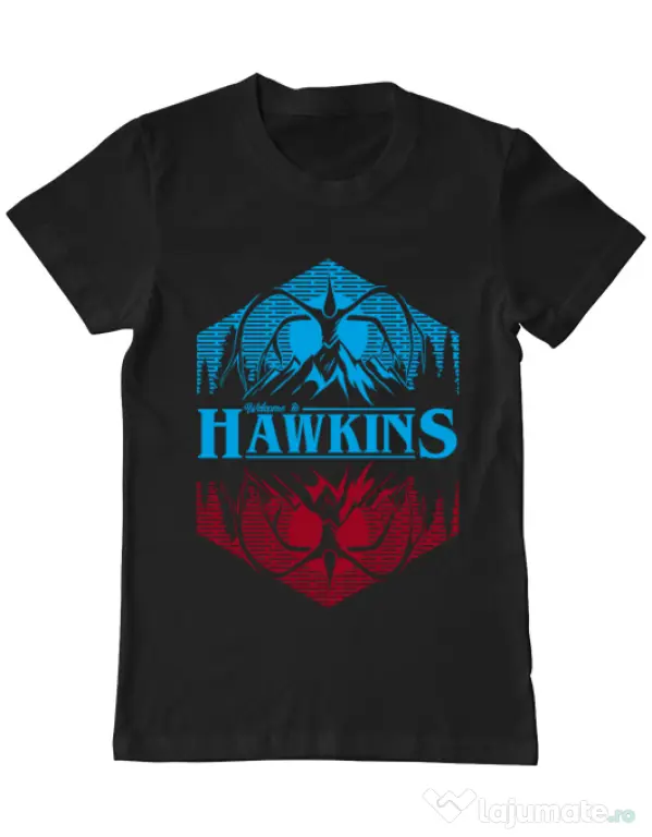 Tricou ADLER barbat Welcome to Hawkins Negru