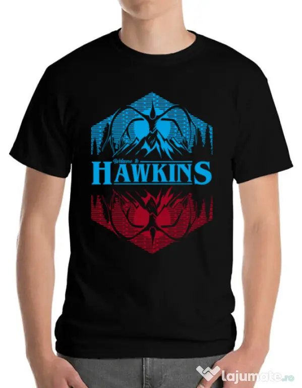 Tricou ADLER barbat Welcome to Hawkins Negru