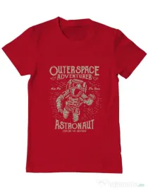 Tricou ADLER barbat Astronaut Rosu
