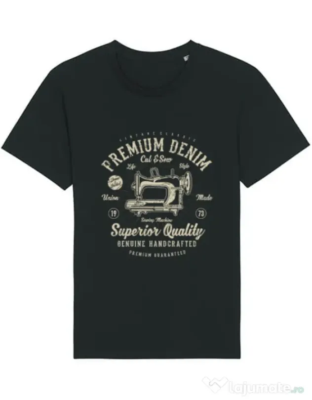 Tricou STANLEY STELLA barbat Premium Denim Negru