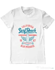 Tricou ADLER barbat Surf Beach Alb