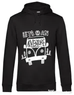 Hoodie barbat cu gluga Lets Go an Adventure Negru