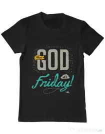 Tricou ADLER barbat Thank GOD its Friday Negru