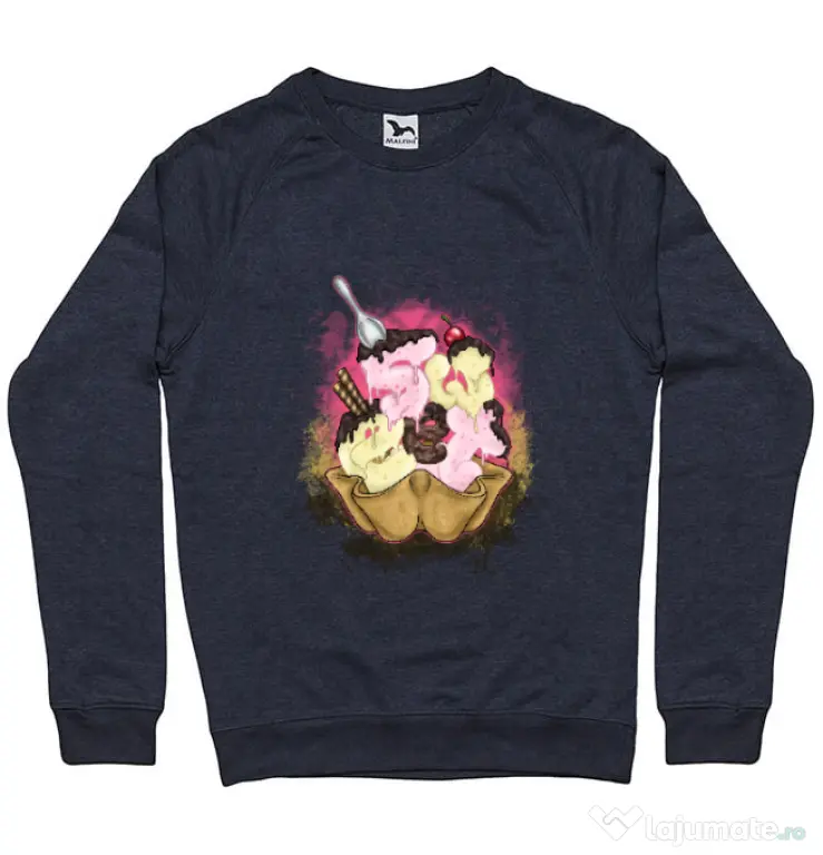 Bluza ADLER barbat sweet ice cream lettering Denim inchis