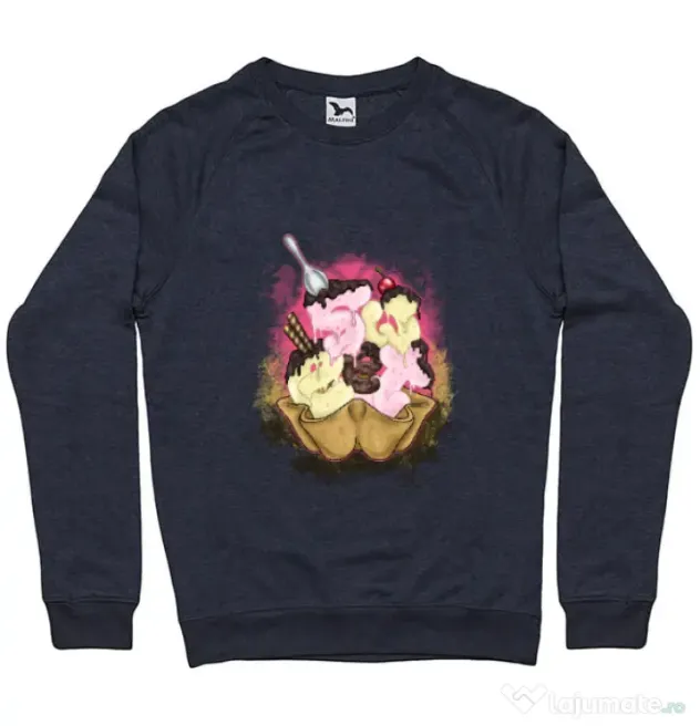 Bluza ADLER barbat sweet ice cream lettering Denim inchis