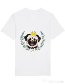 Tricou STANLEY STELLA barbat King Of Pug Alb