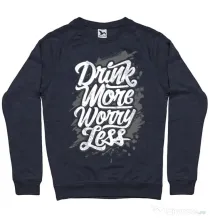 Bluza ADLER barbat Drink more worry less Denim inchis
