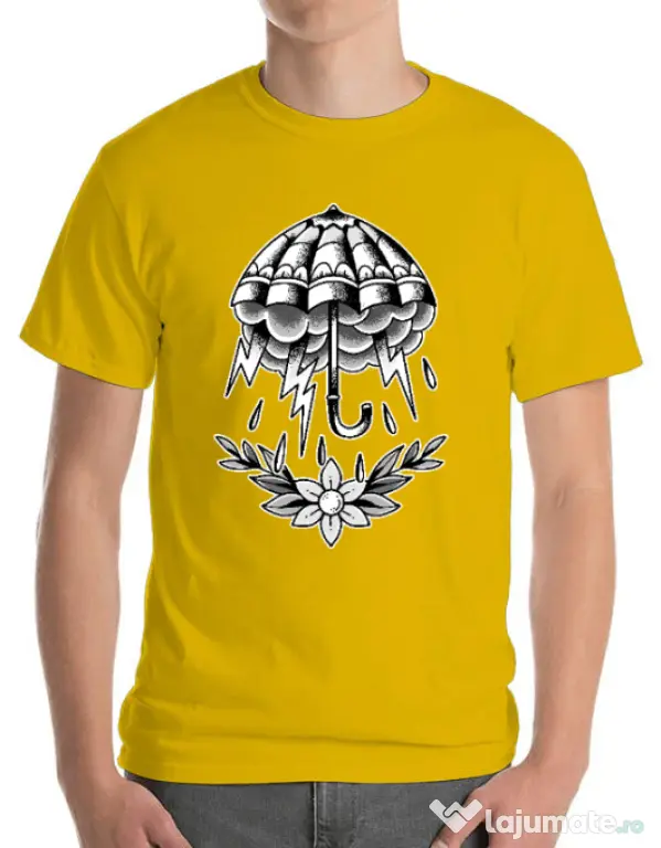 Tricou ADLER barbat Umbrella Tattoo Galben
