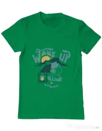 Tricou ADLER barbat Wake up and drink a coffee Verde mediu
