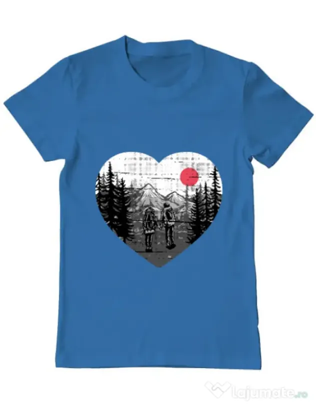 Tricou ADLER barbat Hike and Love Albastru azuriu