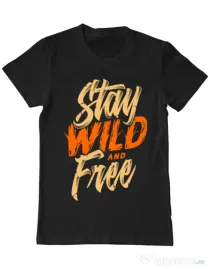 Tricou ADLER barbat Stay Wild and Free Negru