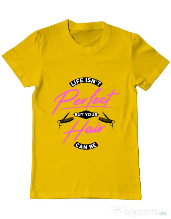 Tricou ADLER barbat Life isnt perfect Galben