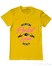 Tricou ADLER barbat Life isnt perfect Galben