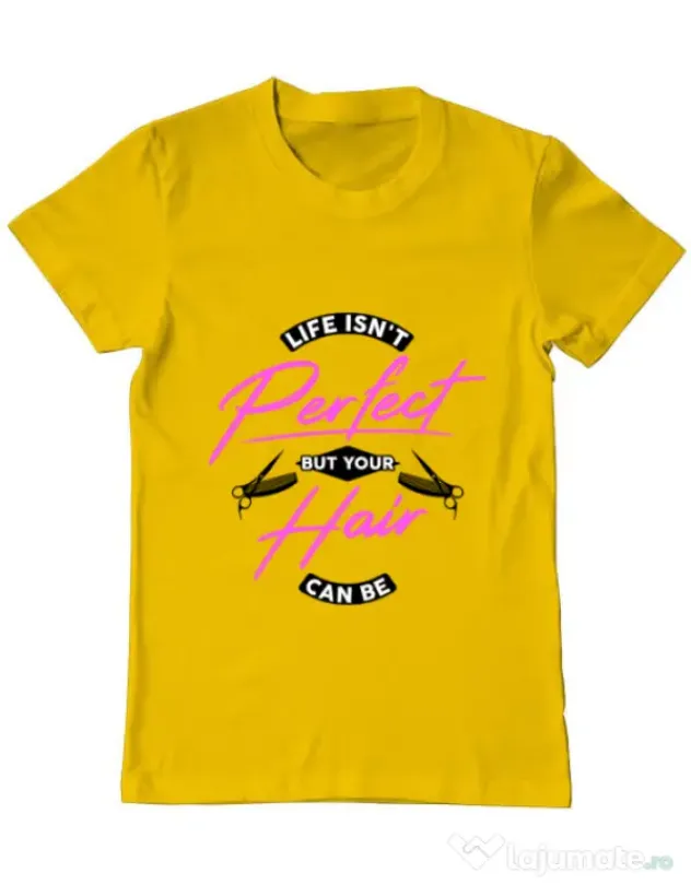 Tricou ADLER barbat Life isnt perfect Galben