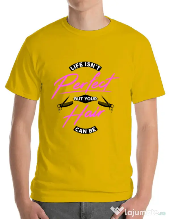 Tricou ADLER barbat Life isnt perfect Galben