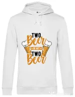 Hoodie barbat cu gluga Two beer Alb