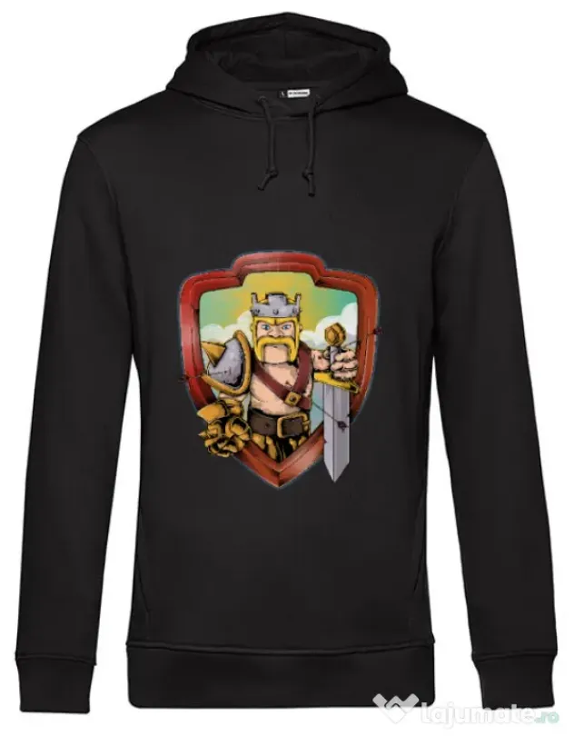 Hoodie barbat cu gluga The Barbarian Negru