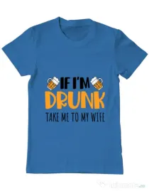 Tricou ADLER barbat Take me to my wife Albastru azuriu