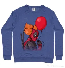 Bluza ADLER barbat IT is Deadpool Albastru melanj