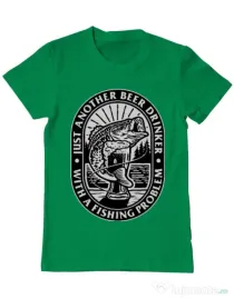 Tricou ADLER barbat Fishing problem Verde mediu
