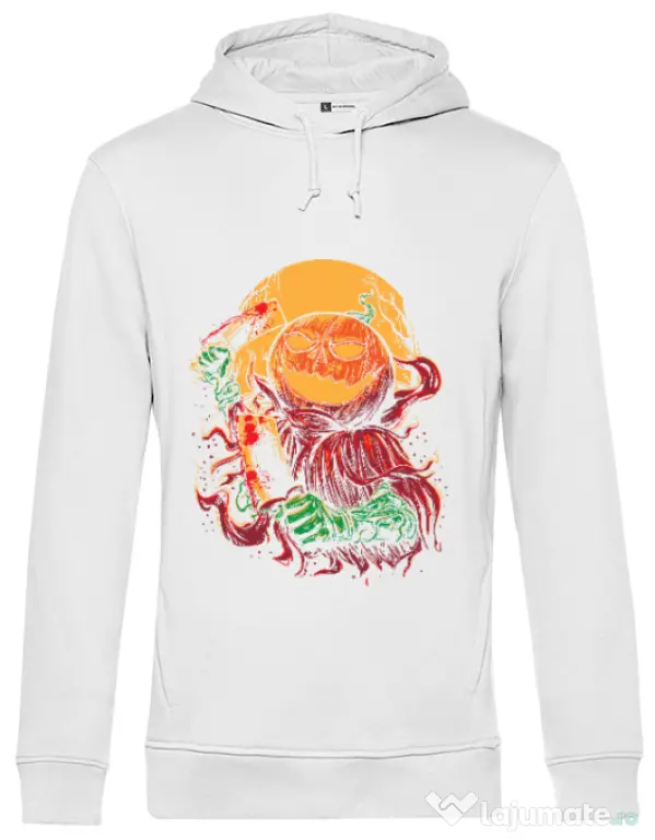 Hoodie barbat cu gluga Pumpkinhead Butcher Alb