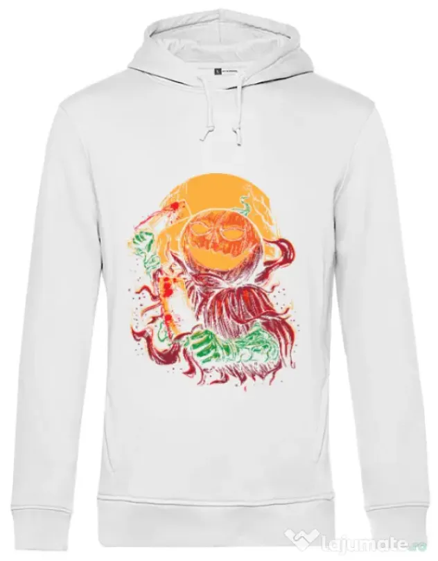 Hoodie barbat cu gluga Pumpkinhead Butcher Alb