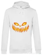 Hoodie barbat cu gluga Scary pumpkin face Alb