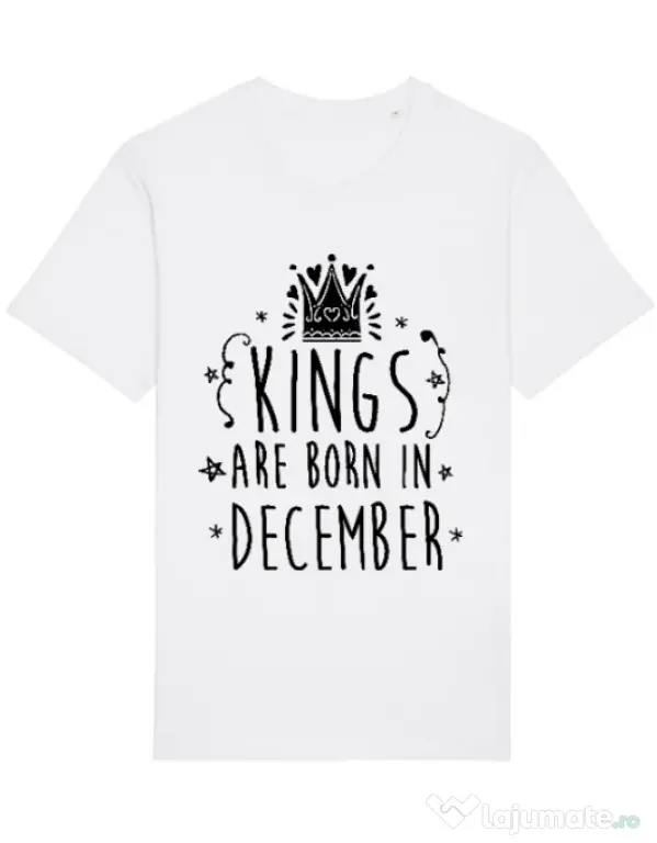 Tricou STANLEY STELLA barbat Kings are born in December Alb