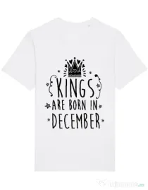 Tricou STANLEY STELLA barbat Kings are born in December Alb