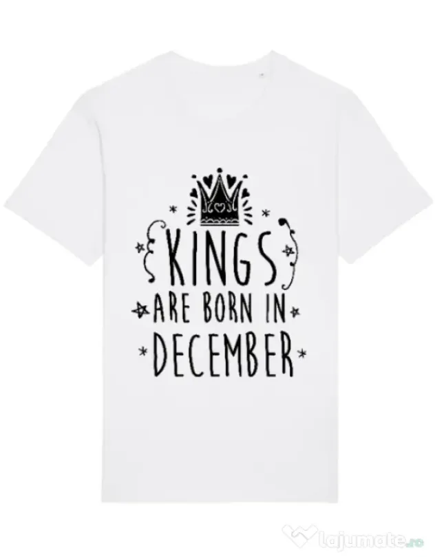 Tricou STANLEY STELLA barbat Kings are born in December Alb