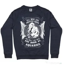 Bluza ADLER barbat The best men are born as Aquarius Denim inchis