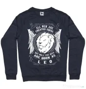 Bluza ADLER barbat The best men are born as Leo Denim inchis 