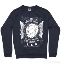 Bluza ADLER barbat The best men are born as Leo Denim inchis