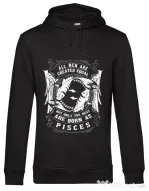 Hoodie barbat cu gluga The best men are born as Pisces Negru
