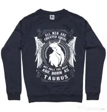Bluza ADLER barbat The best men are born as Taurus Denim inchis