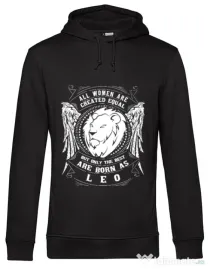 Hoodie barbat cu gluga The best women are born as Leo Negru
