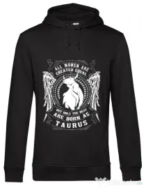 Hoodie barbat cu gluga The best women are born as Taurus Negru