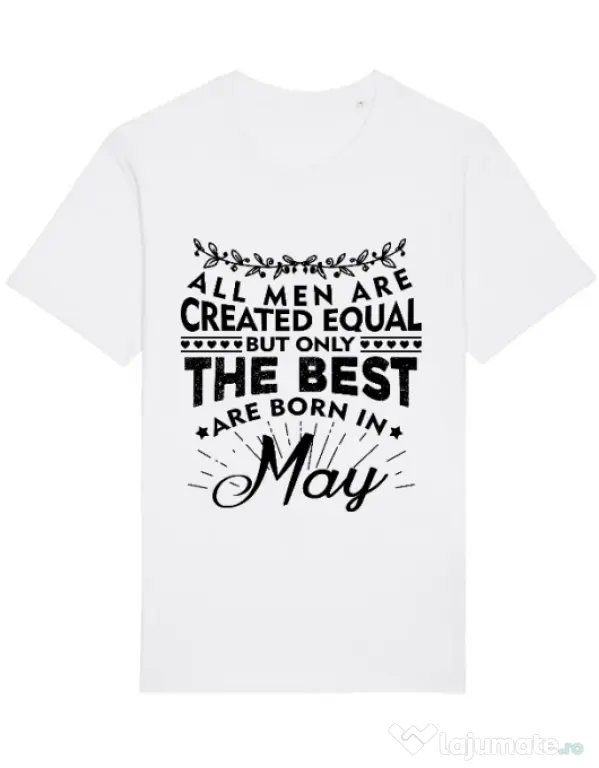 Tricou STANLEY STELLA barbat The best men are born in May Alb