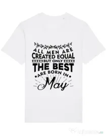 Tricou STANLEY STELLA barbat The best men are born in May Alb