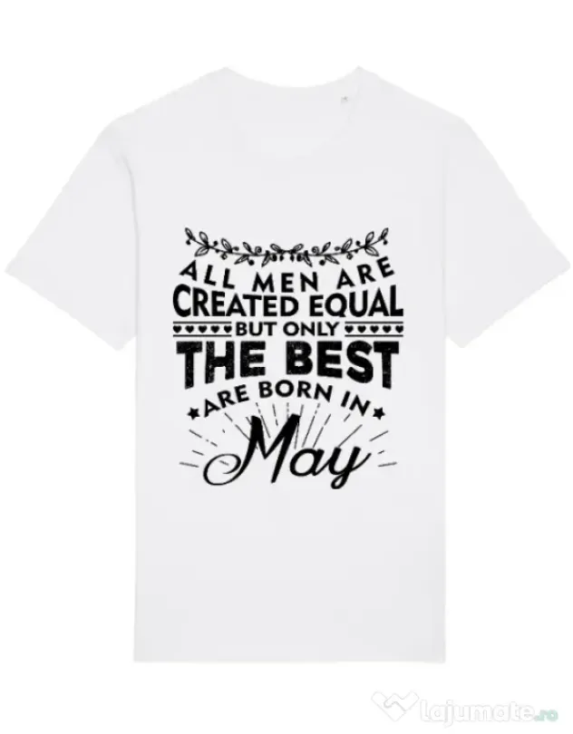 Tricou STANLEY STELLA barbat The best men are born in May Alb