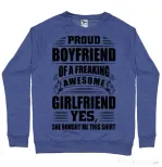 Bluza ADLER barbat Proud boyfriend Albastru melanj