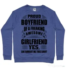 Bluza ADLER barbat Proud boyfriend Albastru melanj