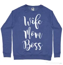Bluza ADLER barbat Wife mom boss Albastru melanj