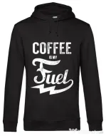Hoodie barbat cu gluga Coffee is my fuel Negru