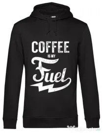 Hoodie barbat cu gluga Coffee is my fuel Negru