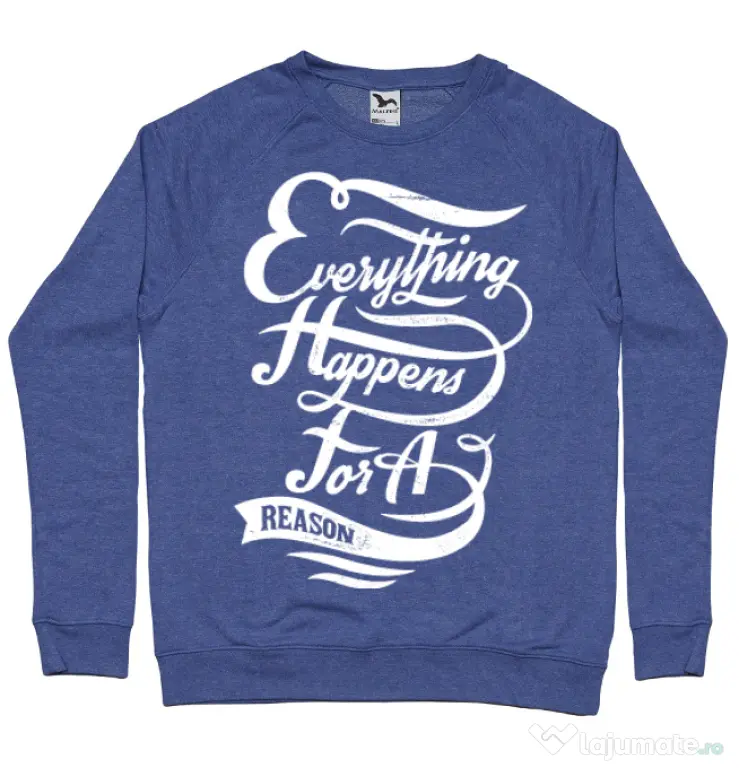 Bluza ADLER barbat Everything happens for a reason Albastru melanj