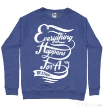 Bluza ADLER barbat Everything happens for a reason Albastru melanj
