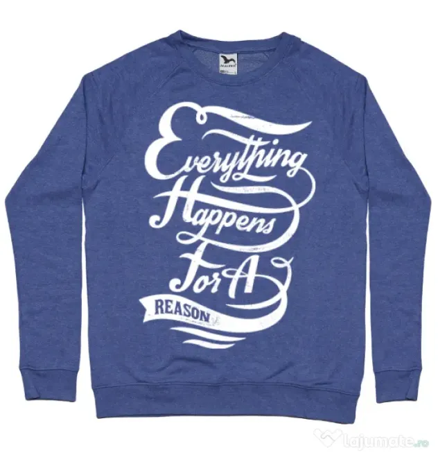 Bluza ADLER barbat Everything happens for a reason Albastru melanj