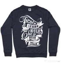 Bluza ADLER barbat Learn the rules Denim inchis
